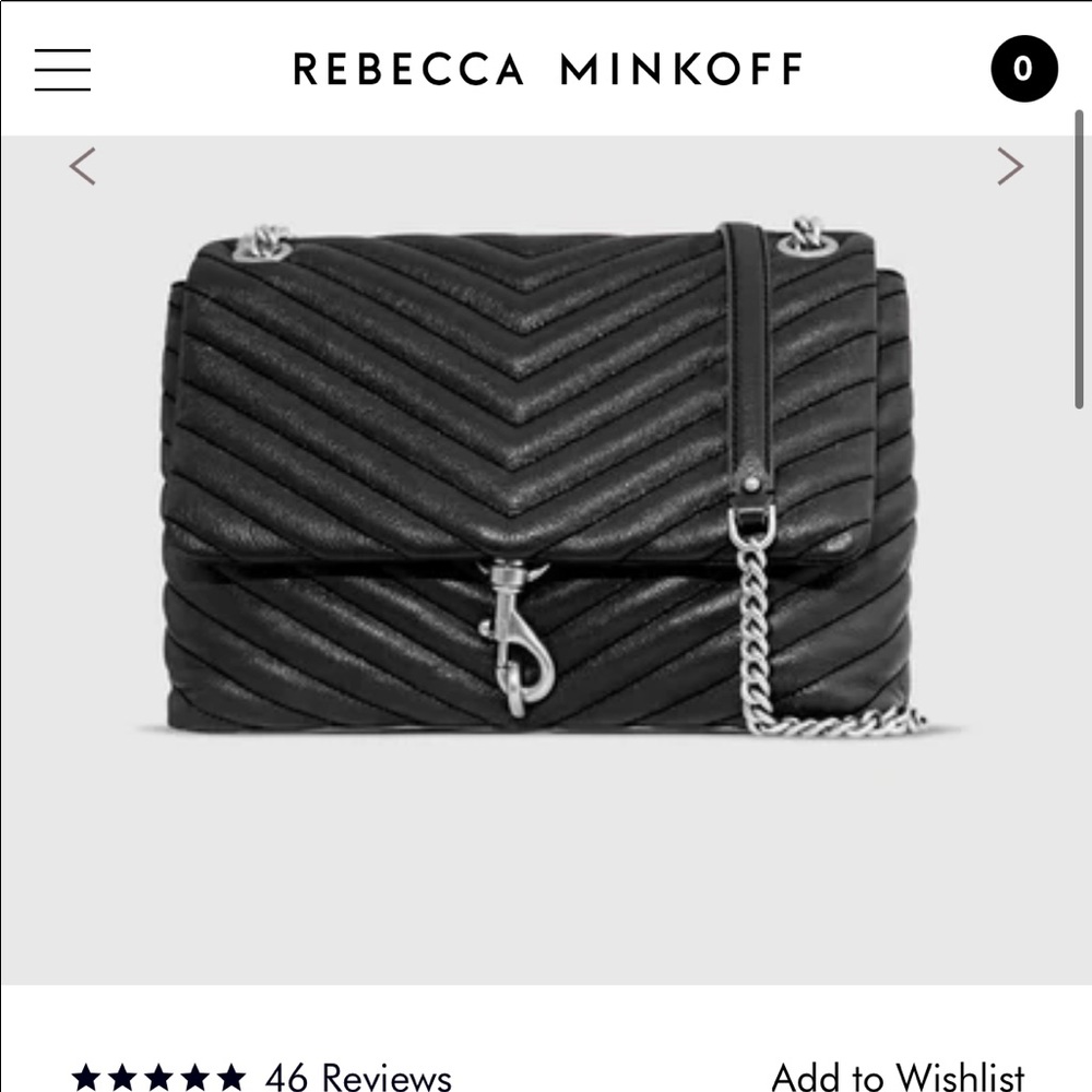 Rebecca Minkoff Edie Flap Shoulder Bag- Black